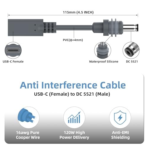 Mini USB-C Female to DC Male Power Cord Adapter by Starlink gallery