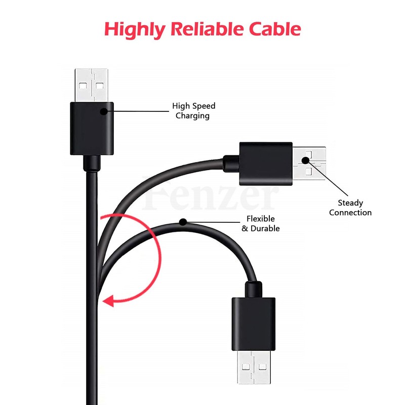 5-Pack USB 2.0 Cable Type A Male to A Male High-Speed Data Transfer Charger Cord gallery