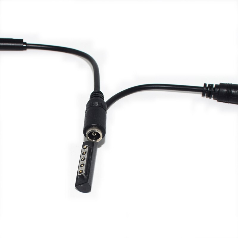 50pcs Microsoft Surface Male To 5.5×2.1mm Female DC Power Charger Adapter Cable