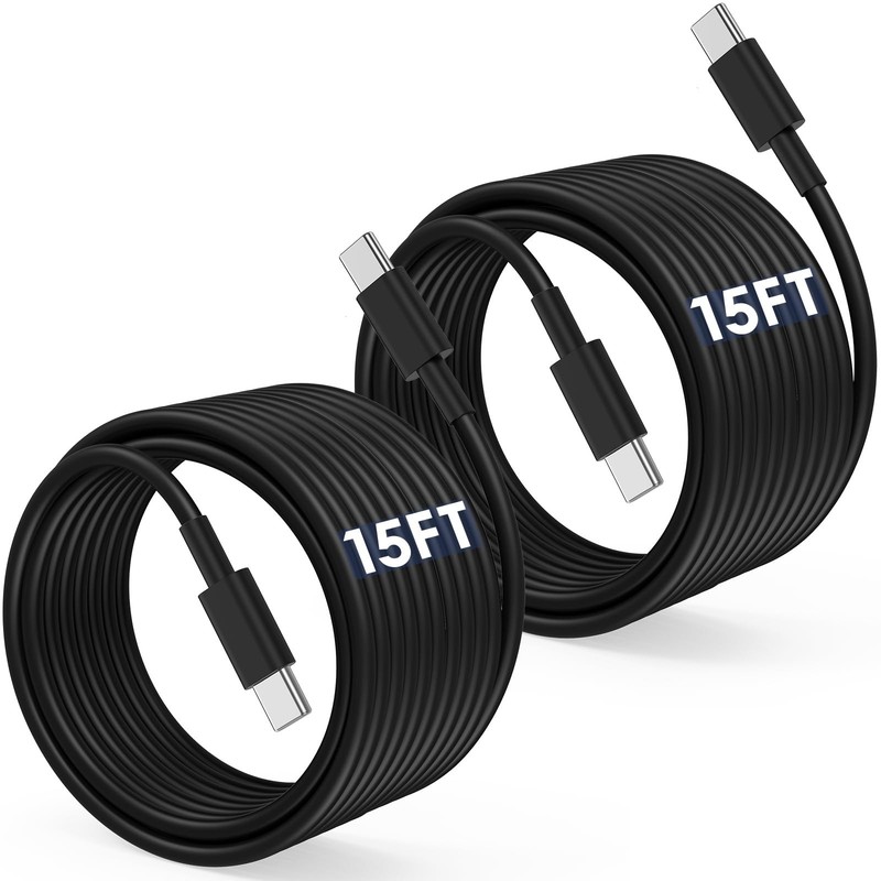 15FT USB C to USB C Cable - 60W Fast Charging Charger for iPhone, iPad, MacBook, gallery