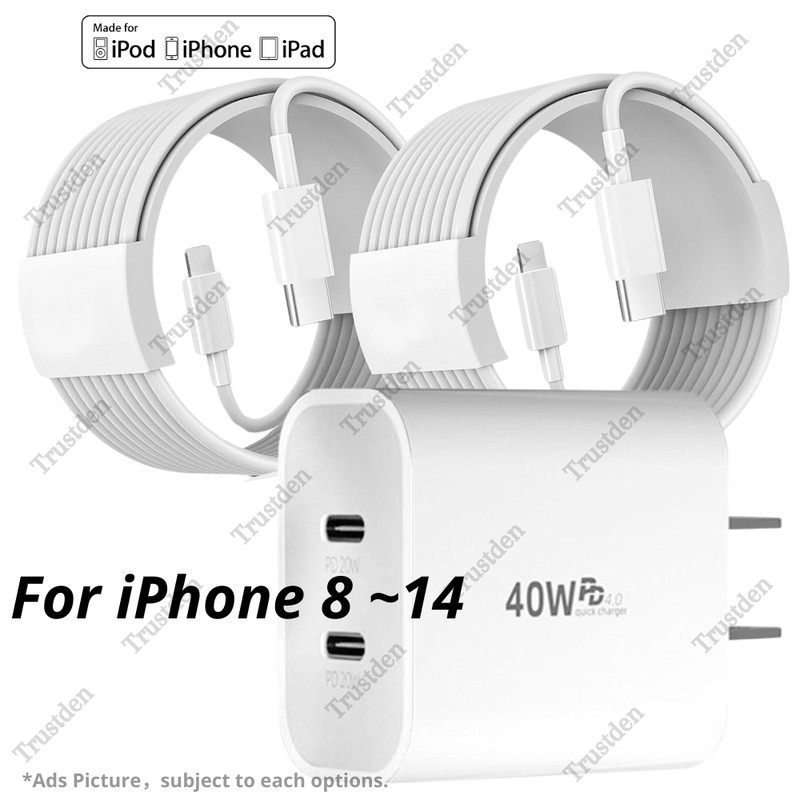 40W Power Adapter Block USB C Type C Fast Charger For iPhone 14 13 12 11 XR X 8
