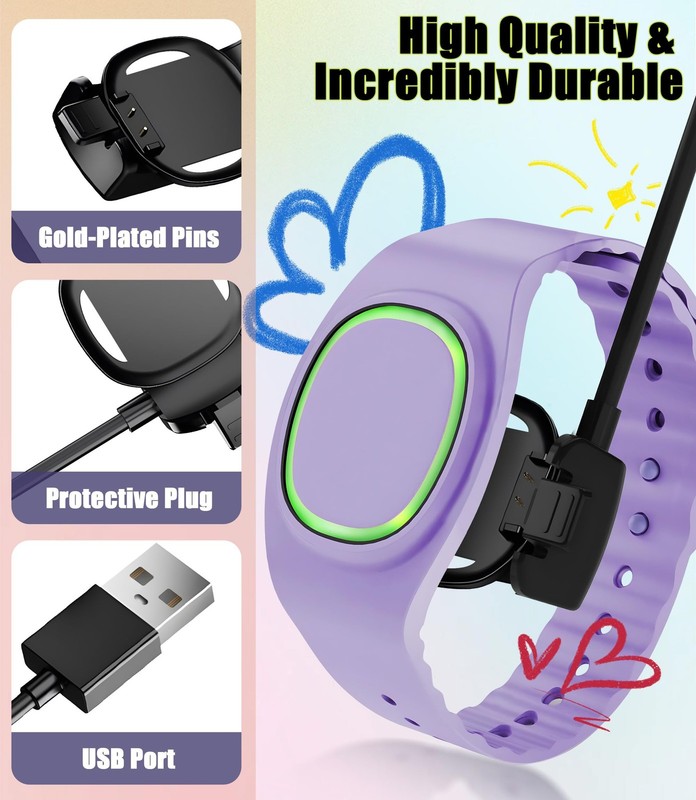 Seltureone 2 Pack Compatible with Magic Band Plus Charger, 3.3 feet, Black gallery