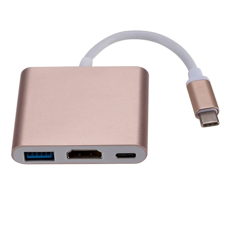 Type C USB 3.1 to USB-C 3.0 4K HDMI Adapter Cable 3 in 1 For Android LG Samsung gallery