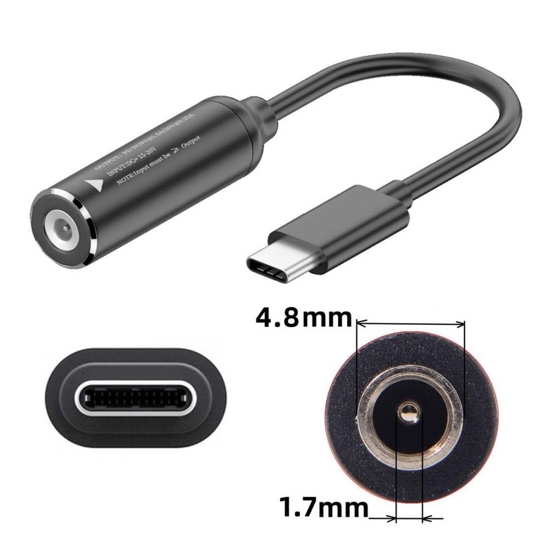 USB 65W Charge Converter DC 4.8x1.7mm to USB 5V 9V 20V Power Plug Charge Cable gallery
