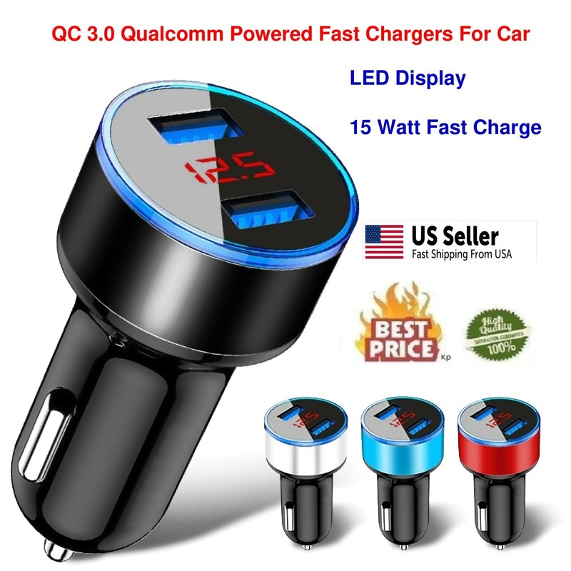 Dual USB 3.1A Car Charger Adapter 3.0 Fast Charging For iPhone12 11Pro Samsung