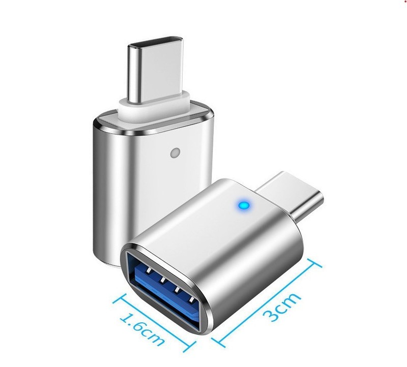 LED USB-C 3.1 Male to USBA Female Adapter Converter OTG Type C Android Phone LOT gallery