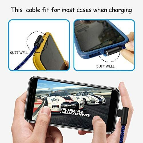 3 PACK 6ft 90 Degree Angle Fast Charging Cable Rapid Charger Charge Sync Cord gallery