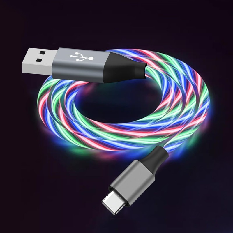 USB C Cable, 3ft Light up Type C Charger Fast Charging Led USB Type C Cord Co... gallery