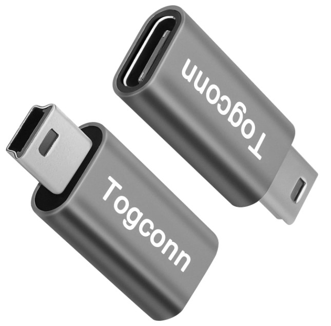 Mini USB to USB C Adapter 2 Pack, Mini USB (Female) to USB Type-C (Male) Convert
