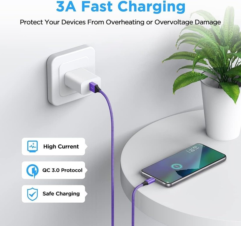 Etguuds USB to USB C Cable 2Ft, 2-Pack USB a to Type C Charger Cord Fast Chargin gallery