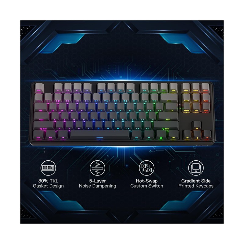 Redragon K707 PRO GB 80% Gasket RGB Gaming Keyboard, 3-Modes Wirele... Fast Ship gallery