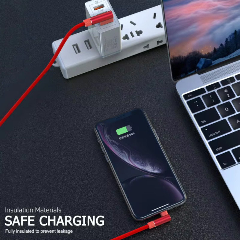 3Pack 90 Degree Elbow USB Charger Cable 10FT Fast Charging for iPhone 12 11 XR X gallery