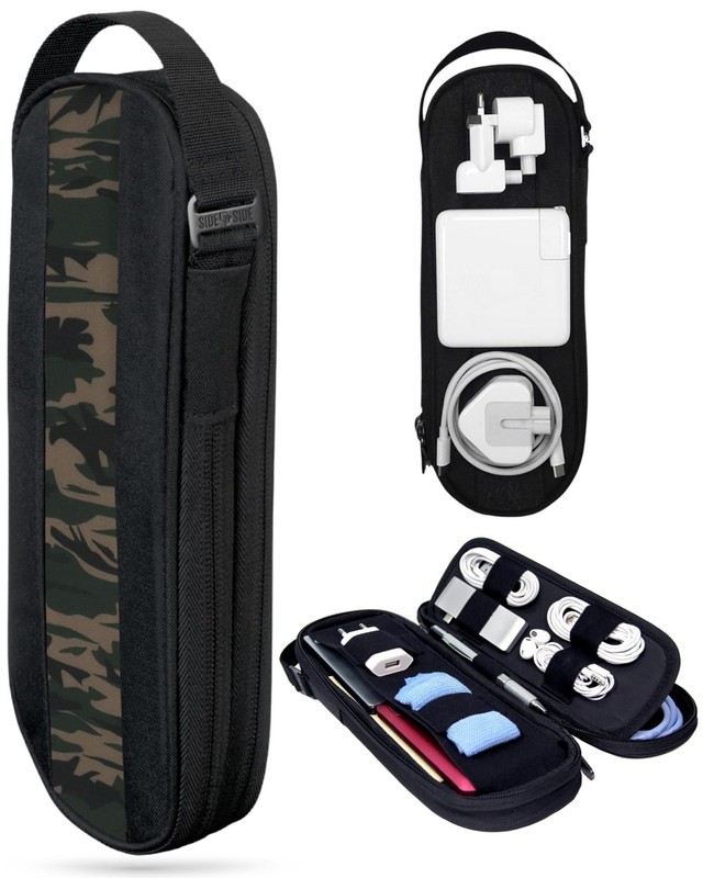 SIDE BY SIDE Electronics Organizer Travel Case for Cables, Charger,... Fast Ship