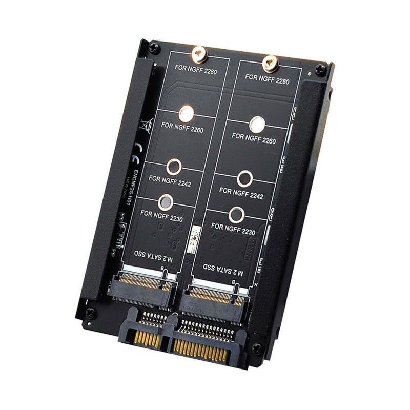 CABLECY 2.5inch SATA Disk Drive to Dual NGFF B+M Key M.2 SSD Card JBOD Enclosure