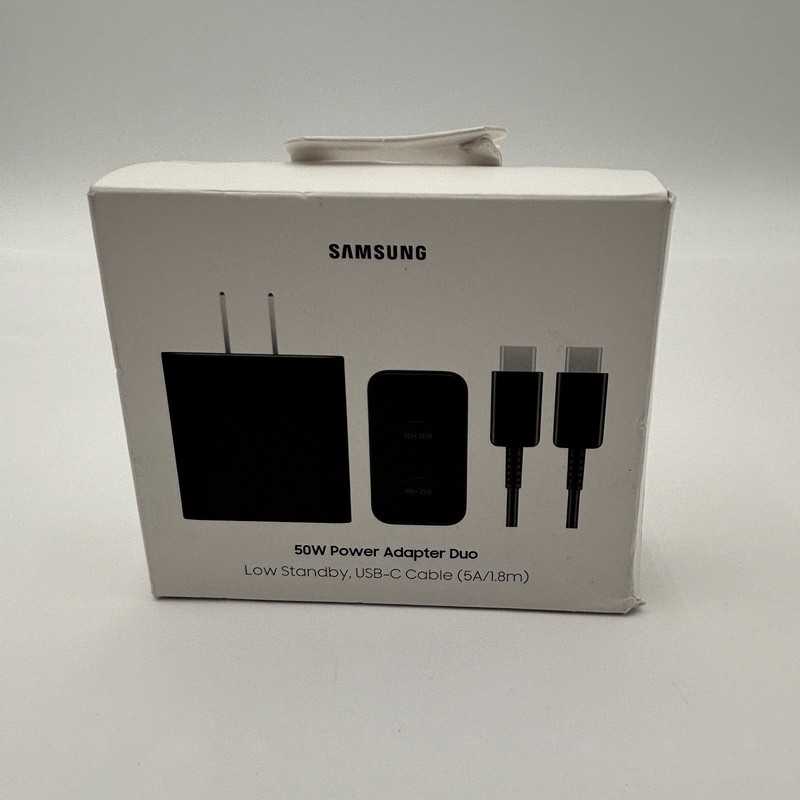 Samsung 50W Power Adapter Duo Low Standby USB-C Cable 5A/1.8m Black – New Sealed