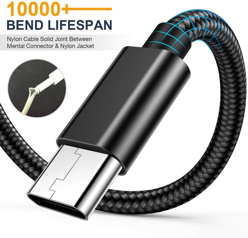 Braided USB to Type-C Fast Charging Data SYNC Charger Cable Cord 3/6/10FT Lot gallery