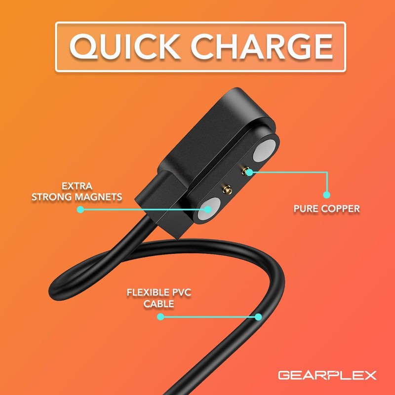 Magnetic USB Charging Cable for Smartwatch Bluetooth Devices - 2 Pack, 4mm gallery