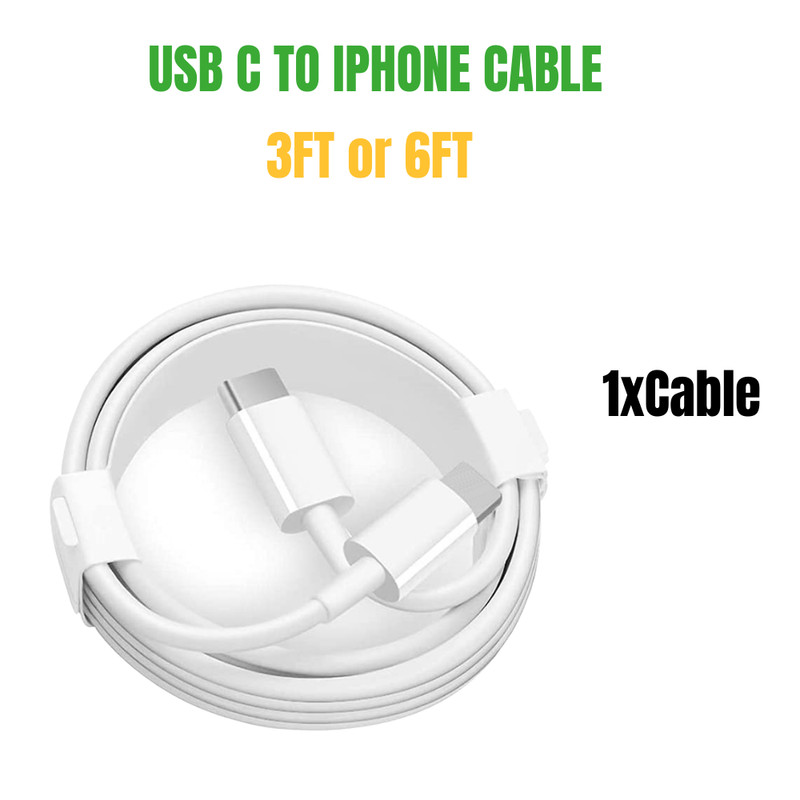 1/3Pack 3/6Ft 20W Fast Charger USB-C to PD Cable Lot For iPhone 14 13 12 11 XR 8