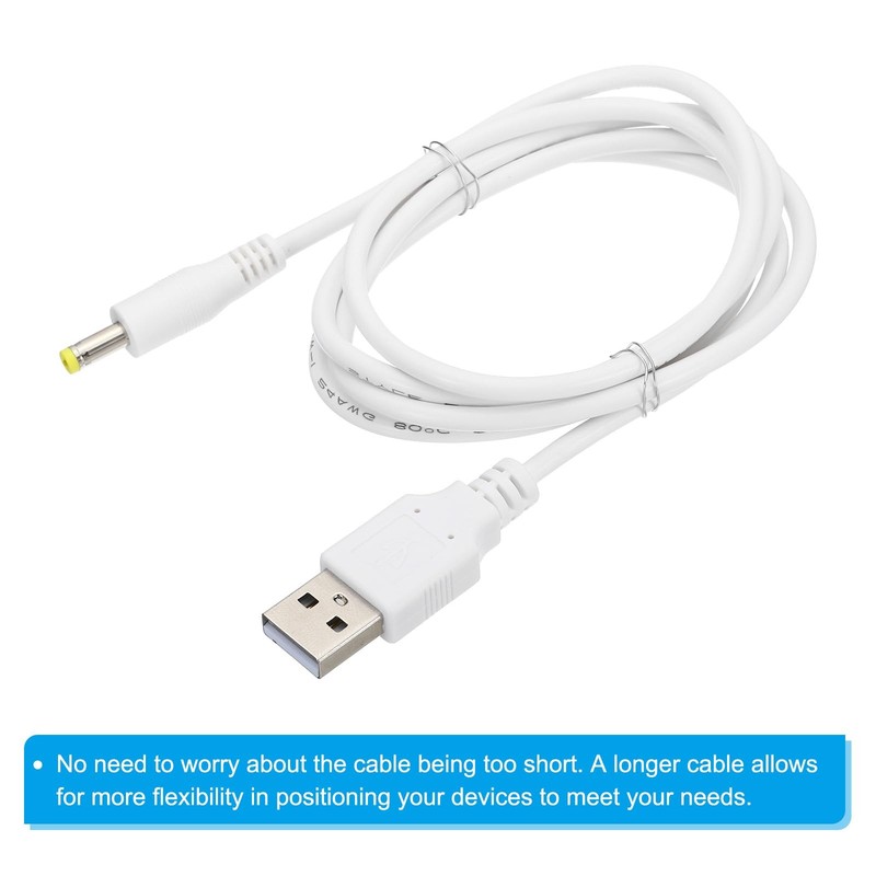 3Ft USB 2.0 a Male to DC 4.0x1.7mm Barrel Jack Power Cable, 4 Pcs 24AWG Wire ... gallery