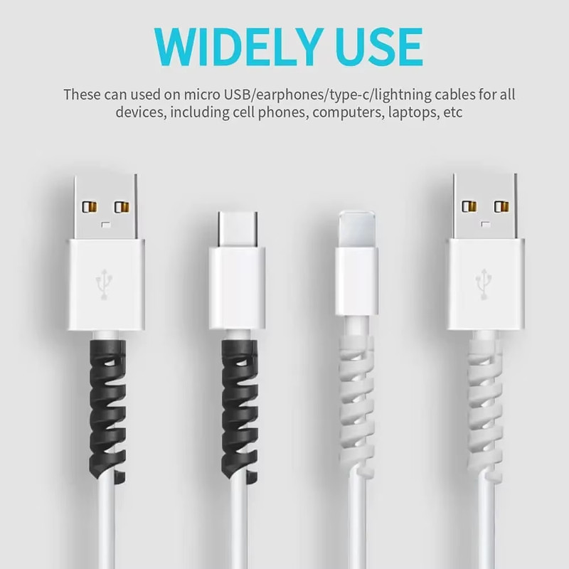 USB Cable Protector Charging Cable Spiral Silicone Protective Sleeve Wire End Co gallery
