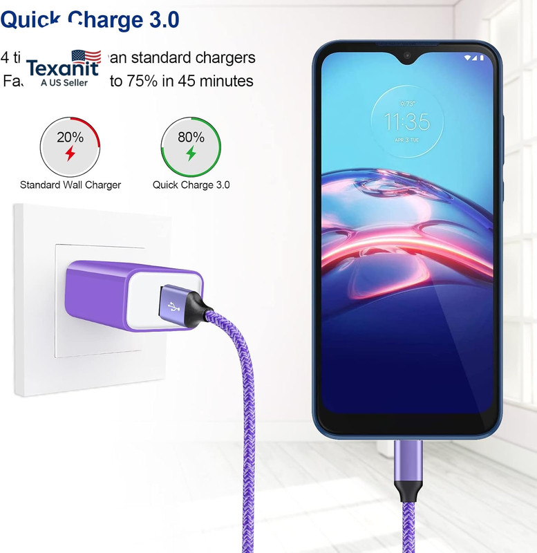18W QC3.0 18W Android Charger Adapter Fast Micro USB Cable Charger Cord Compatib gallery