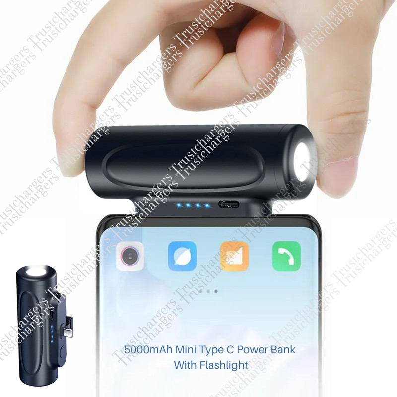 5000mAh Mini Pocket Type C Battery Charger Power Bank Pack For Samsung Android