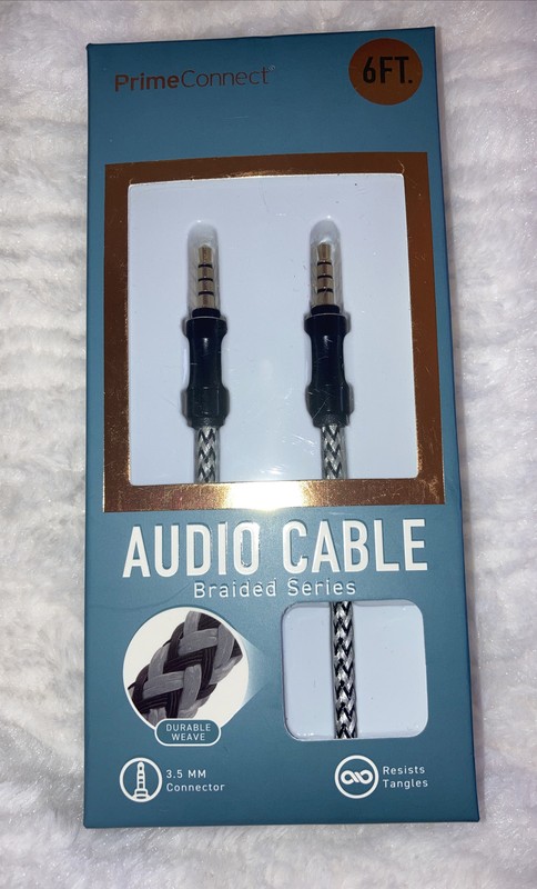 QTY: 5 iWORLD 6FT AUDIO CABLE TANGLE FREE HEAVY DUTY FOR iPHONE, ANDROID, GALAXY