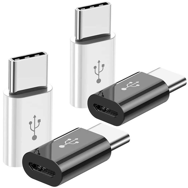 Adapter Micro USB to USB C 4 Pack, MicroUSB Female to USBC Male OTG Adapter C…