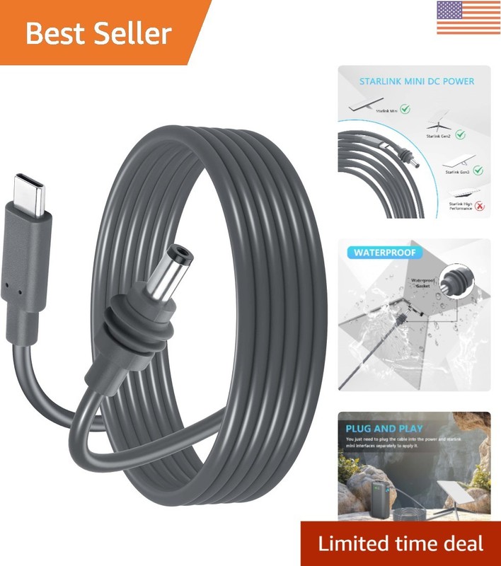100W USB C to DC Cable for Starlink Mini – High-Performance & Easy Install