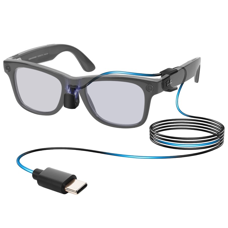 Type-C Charging Cable for Meta Wayfarer RW4006/4008 & Gen 2 RW4012 - Clip-On, Ch gallery