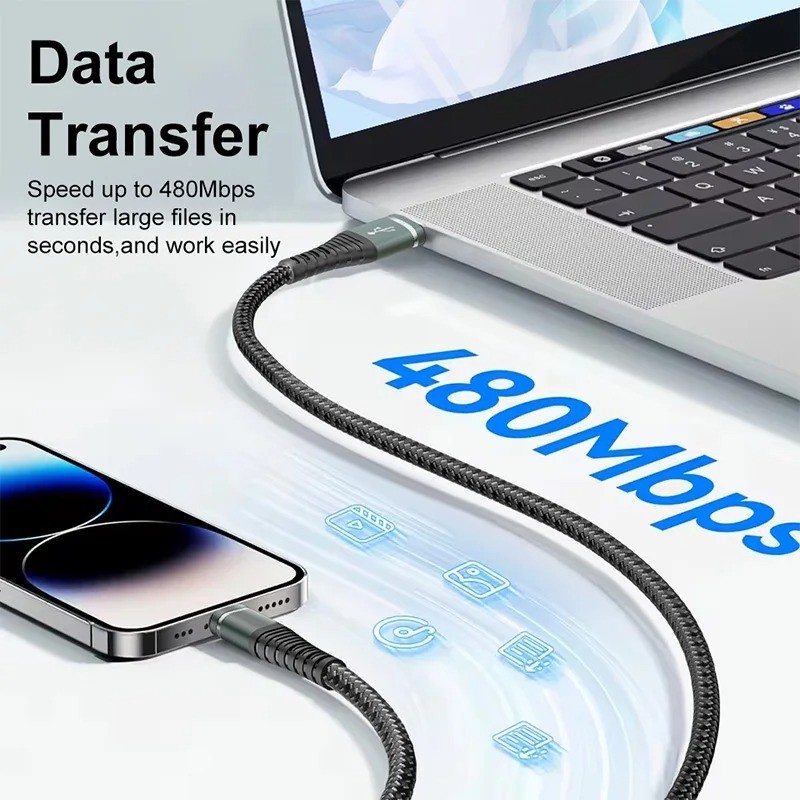 USB C Fast Charging Cable 3A Type C Data Cord for iPhone 17 16 15 Samsung S26 gallery
