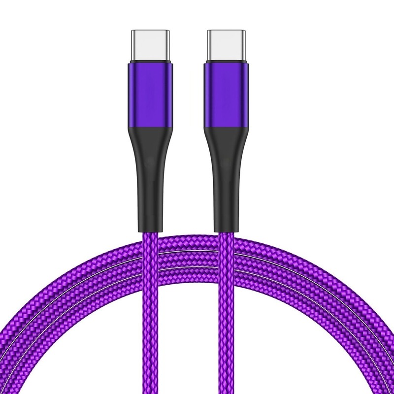 For Samsung Galaxy S25/Ultra/Plus – Purple 3ft PD Cable Type-C to USB-C Fast