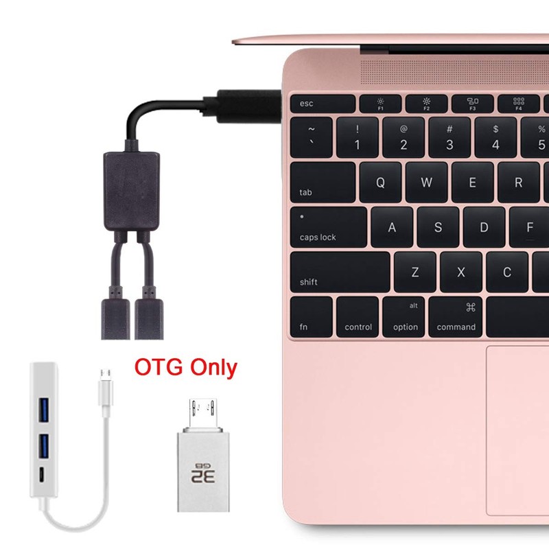 Micro USB OTG Cable,Micro USB 1 to 2 Female Dual Ports Hub Cable for Laptop P... gallery