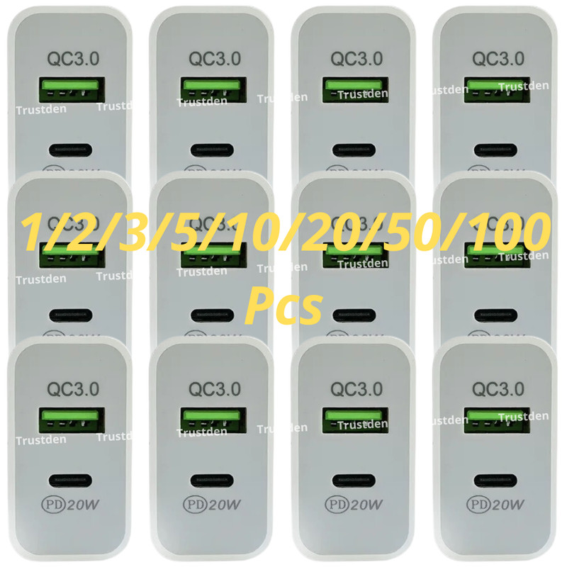 Bulk Lot 20W PD Fast Charger USB C Power Adapter Cube For iPhone 14 13 12 X iPad