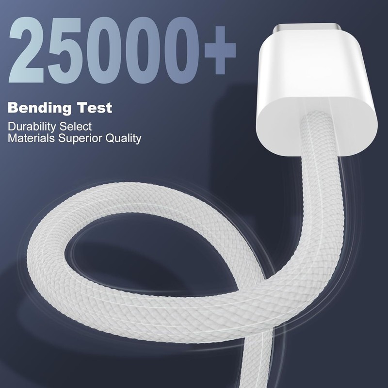 PD Braided Cord 3A 60W Fast USB C To USB C Cable For iPhone 15 16 17 MacBook Lot gallery