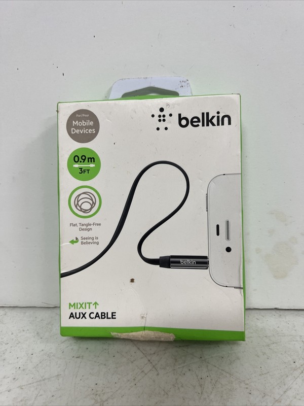 Belkin MIXIT 3 Feet 3.5mm Aux Auxiliary Cable For Car Home Audio – Black