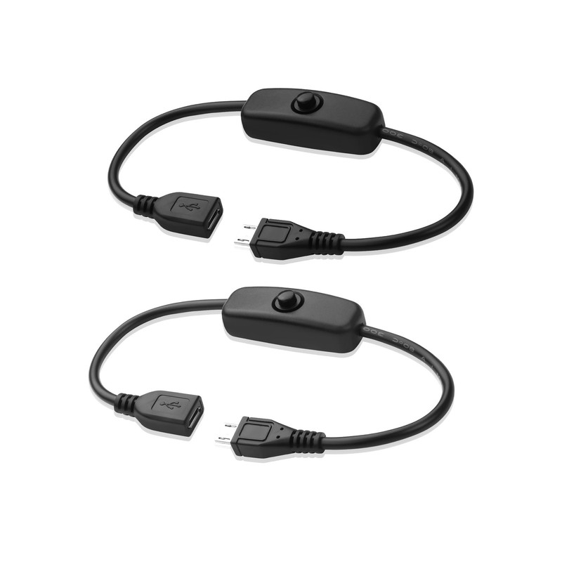 Micro USB 2.0 Switch Cable Male to Female Charging Cord 11 Inch 2 PCS Pack