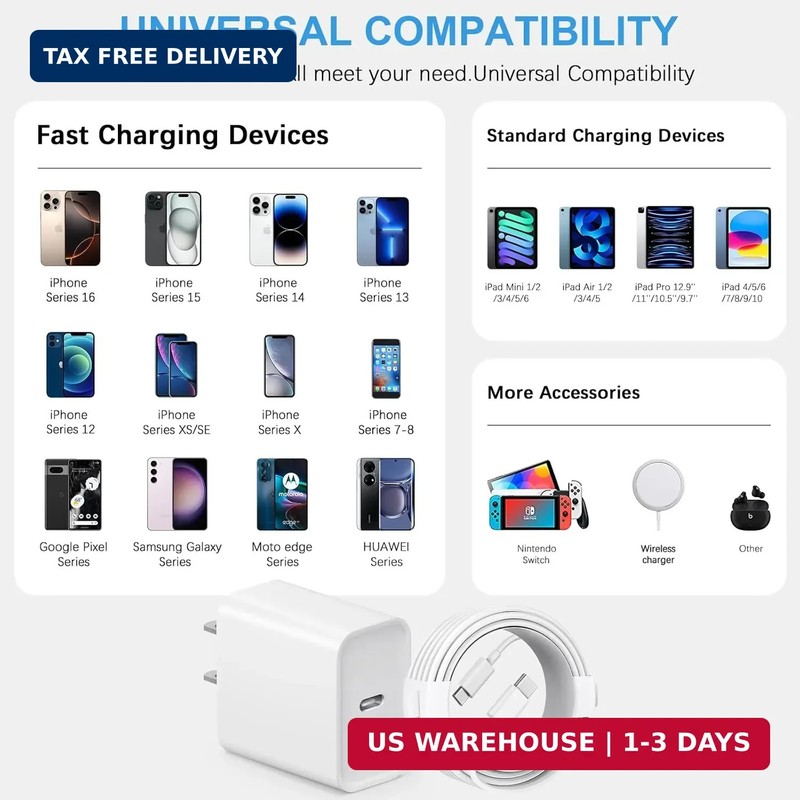 iPhone 17 16 15 Charger Fast Charging Type C Chargers USB C Charger Block iPhone gallery