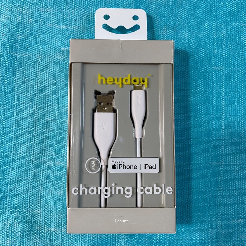 Heyday iPhone to USB-A Round Cable – White 3ft