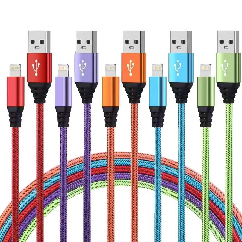 Apple MFi Certified 10FT Lightning Cables Fast Charging Nylo Cables 5Pack