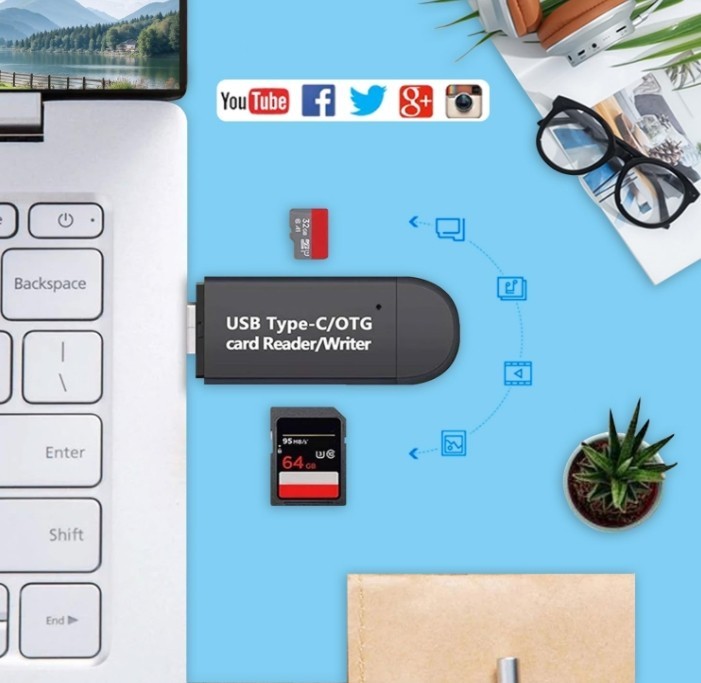 SD/Micro SD Card Reader, Card Reader, Type C Micro USB OTG Adapter and USB 2.0 gallery