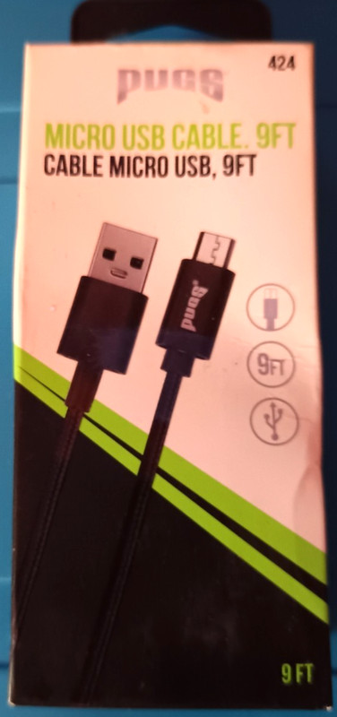 Pugs Micro USB (from USB-A) Charge Cable 9ft gallery