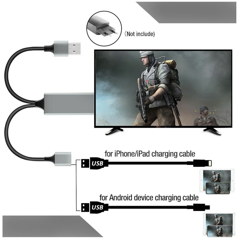 1080P HDMI Mirroring Cable Phone To TV HDTV AV Adapter For iPhone iPad Android gallery