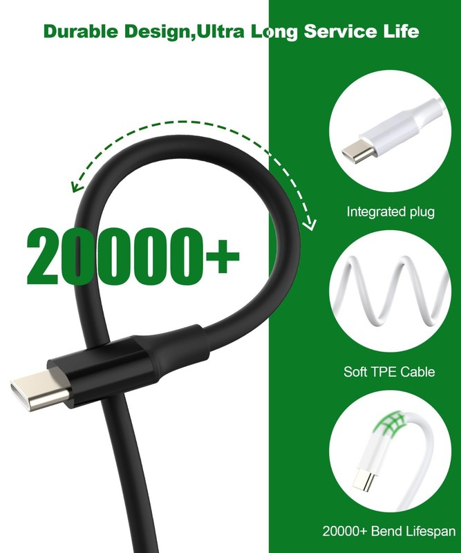 USB-A to C CarPlay Cable for Motorcycle | 1.64Ft, Bypass Bluetooth, 2-in-1 Charg gallery