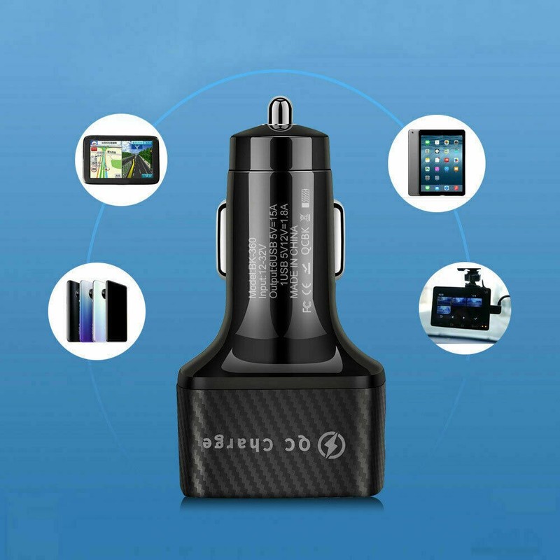 6 USB 15A QC3.0 LED Car Charger Cigarette Lighter Super Fast Charging Adapter gallery