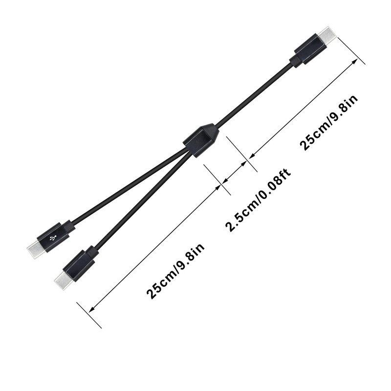 2 In 1 USB Type C Splitter Cable Charging Data Sync Multi Cord 1.6 FT 0.5M gallery