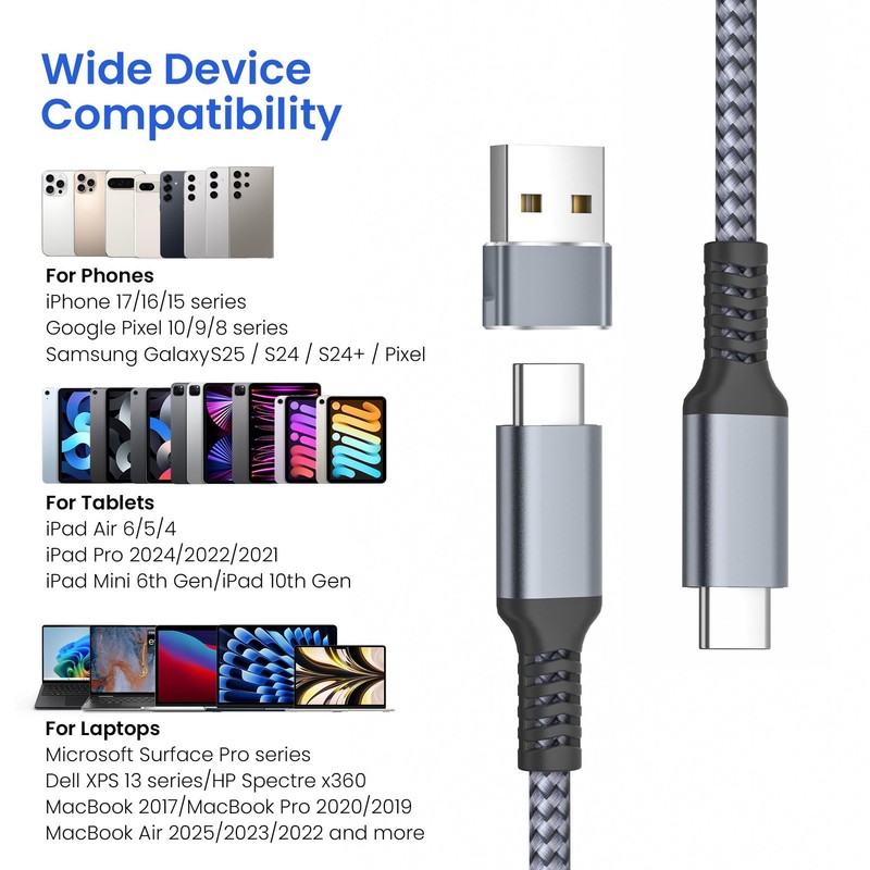 Elebase for New iPhone 17 Air Pro Max Charging Cord 10FT,Long USB C to C 60W ... gallery