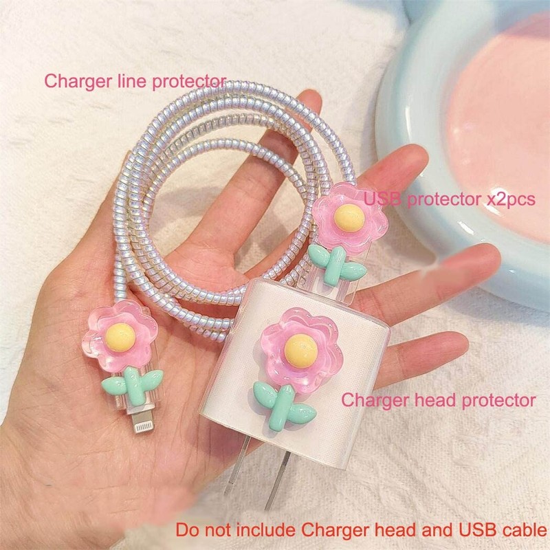 5 in 1 DIY 18W 20W Heart Shape Protector Data Cable USB Charger Line Earphone... gallery