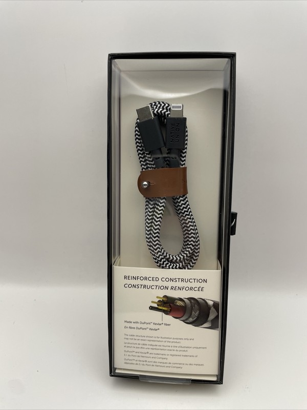 Native Union Belt Cable USB-C/8 Pin - 4ft - Zebra - BELT-KV-CL-ZEB-2 MFi-Certi gallery