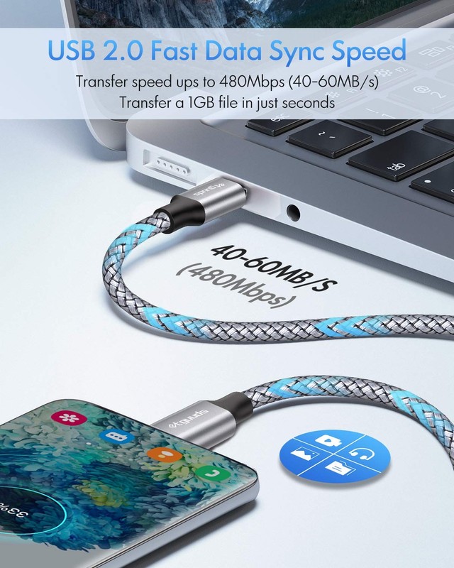USB C to USB C Cable 2ft, 2-Pack 60W USBC to USBC Cord, Type C to C Charger C... gallery